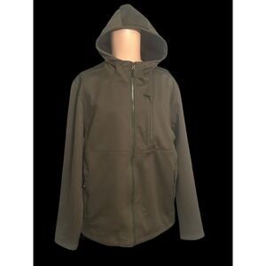 Swiss Tech Green Jacket With Hoodie And  Zippered Pockets‎ Size M(38-40)